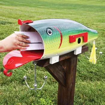 Метална пощенска кутия | Зелена стръв с форма на външна градинска метална пощенска кутия | Дизайн на фермерска къща Северен полюс пост устойчив на атмосферни влияния творчески